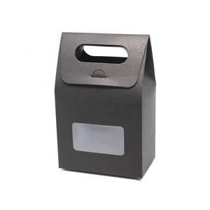 Wholesale customized bulk black Kraft card paper house shaped box packaging with window