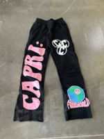 Streetwear personnalisé Jean Pantalon Coton Epais Epais Broderie Applique Patches Baggy Empilé Denim Jean Vintage Denim Flare Pantalon Hommes
