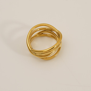 European And American Style Minimalist 316 Stainless Steel <b>Ring</b> Unisex 4 Layer Wrapping <b>Plain</b> Band Classic Versatile Jewelry - Product Image 4