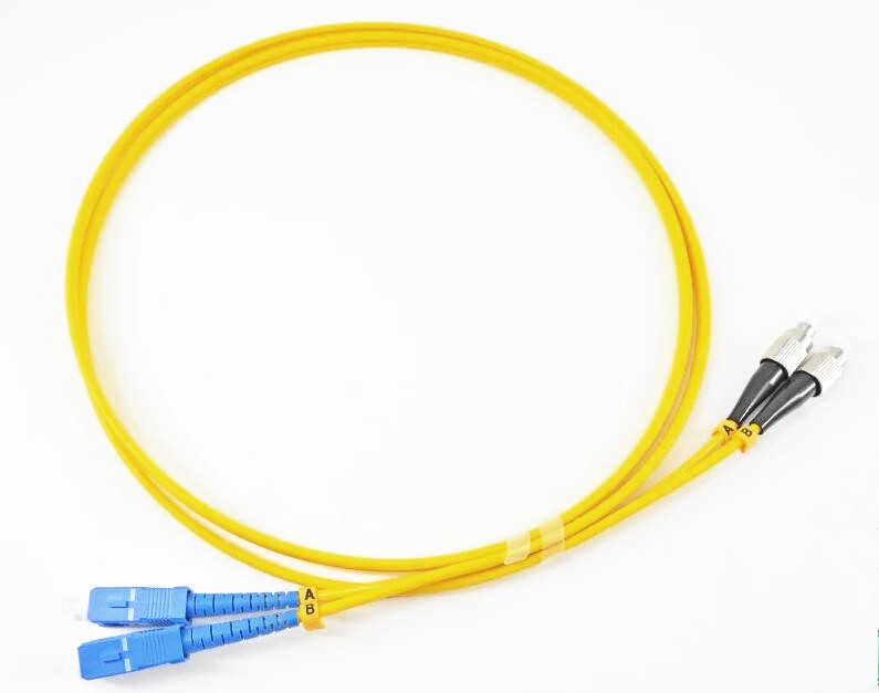 Single mode duplex 9/125 SC/UPC-FC/UPC fiber optic patch cable optical patch cord