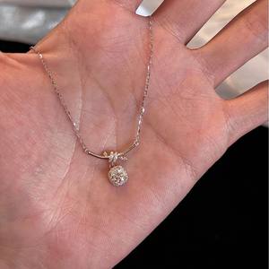 Collier pendentif en argent pur S925 pour femmes, style féerique, cœur de fille douce, fleur de cerisier, diamant rose, pendentifs fins, breloques - Product Image 3