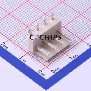 X9396WR-04-46SN Wire-to-Board Pin Header Bent Lead Through Hole,P=3.96mm Connector 1x4P 3.96mm Right Angle Insert VH - Product Image 1
