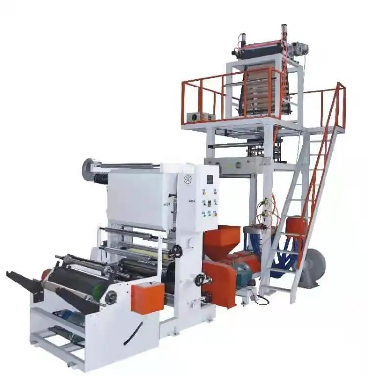 Alta velocidad 35 kg/h plástico biodegradable HDPE LDPE PE bolsa de impresión que hace la máquina de soplado de película con impresión