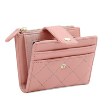 Dompet Wanita Tempat Kartu Dompet Lipat Kecil RFID Blocking PU Dompet Pendek Mini Lucu