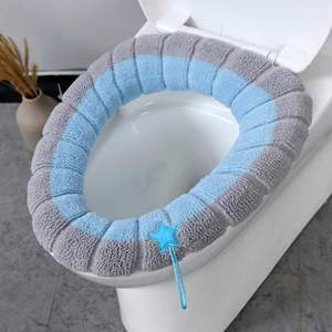 Fundas para Asiento de Inodoro, Cojín Calefactor Suave para Asiento de Inodoro con Asa, Cojín de Baño Grueso, Elástico y Lavable, Se Adapta a Todos los Asientos Ovalados - Product Image 6