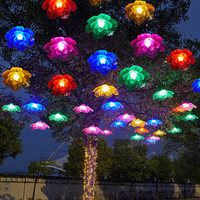 LED Halloween IP65 Pfingstrosen-Romantik-Stil Outdoor Wasserdichte Hängende Baum-Straßenbeleuchtung Dekorative Simulationsblumen-Lampe