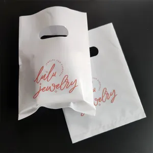 Kemasan Hadiah Kustom Mewah Tas Belanja Ramah Lingkungan dengan Logo Cetak Belanja Mati Potong Kantong Plastik untuk Pakaian Bouquit