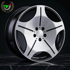 Retro Five <b>Spoke</b> Deep Dish Monoblock Forged Alloy <b>Wheel</b> With Center Cap Two Tone Machined Face In Stock Aftermarket Rim - Product Image 2
