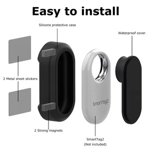 Étui de protection pour <span class=keywords><strong>Samsung</strong></span> Smart Tag 2, coque étanche, installation adhésive magnétique pour voiture, camion, vélos, <span class=keywords><strong>valise</strong></span> - Product Image 2