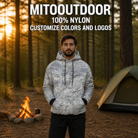 Poncho de chasse MITO Woobie en nylon imperméable léger, couleurs et logos personnalisables, doublure camouflage, hiver, réversible, fermeture éclair, pull-over