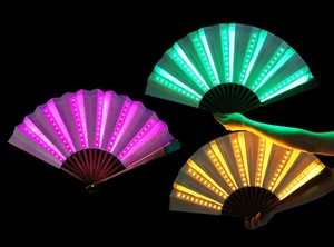 Abanico Plegable de Bambú LED Chino de Lujo, Colorido, con Diseño Ecológico, Estilo Clásico Tradicional, Precio de Fábrica - Product Image 3