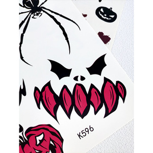 Halloween Temporary Tattoo Stickers K592 K593 K596 K597 Waterproof Face <b>Body</b> <b>Art</b> Party Makeup Decorations - Product Image 4