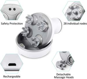 Masajeador de cuero cabelludo portátil 3D con 4 cabezales de masaje de repuesto para liberar el estrés y el crecimiento del cabello - Product Image 2