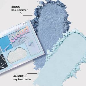 Palette d'ombres à paupières personnalisée sans poids, palette d'ombres à paupières scintillantes longue durée, palette d'ombres à paupières nuage à haute pigmentation, palette d'ombres à paupières bleues mélangées - Product Image 4