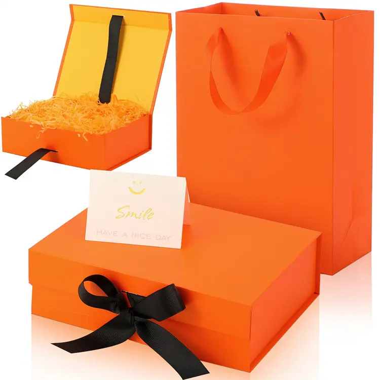 Luxury Folding Gift Box Wedding Gift Packaging With Ribbon For Christmas Halloween Thanksgiving And Other Anniversaries Gifts