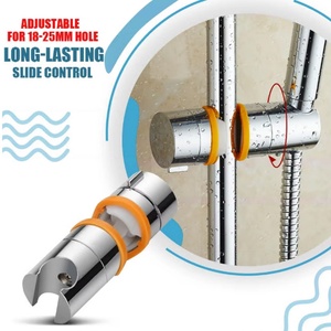 Bathroom Accessories Showerhead Rail Slide Bracket 360° Rotatio Shower Holder <b>Clamp</b> Adjustable 18-25mm Shower Head Holder - Product Image 3