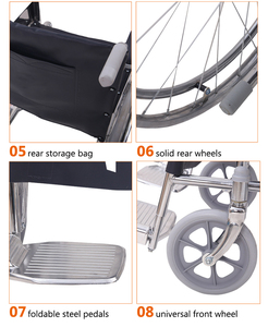 Vente haute qualité portable pliable médical manuel <span class=keywords><strong>fauteuil</strong></span> <span class=keywords><strong>roulant</strong></span> liste de <span class=keywords><strong>prix</strong></span> <span class=keywords><strong>fauteuil</strong></span> <span class=keywords><strong>roulant</strong></span> pour les patients handicapés adulte - Product Image 5