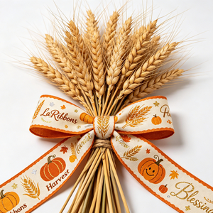 Ruban GRACE RIBBON en polyester/coton infroissable, ruban gros-grain de 1-1/2 pouce, motif géométrique imprimé feuille d'or, simple face - Product Image 4