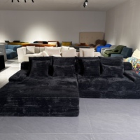 Vakuumkomprimiertes Sektional-Sofa aus Samt in Blau, Komprimiertes Schlafsofa für Wohnzimmer