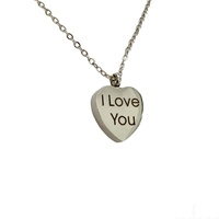 I Love You Acero inoxidable corazón cremación joyería ceniza collar Memorial recuerdo titular personalizado urna colgante ataúd para cenizas