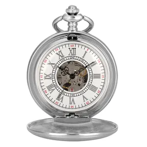 Reloj de bolsillo con logotipo personalizado de la empresa, venta al por mayor, regalo para hombre, precio con cepillo de plata, fabricantes de Shenzhen