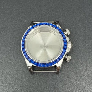 Caja de Reloj VK63 Mod de Acero con Bisel de Cristal de Piedra, Caja de Reloj Cronógrafo de Cuarzo Multicolor de 39MM - Product Image 3