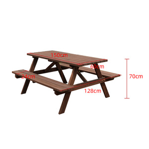โต๊ะปิกนิกไม้สนจีนแบบใหม่ ราคาประหยัด นั่งสบาย พร้อมเก้าอี้ - Product Image 2