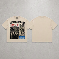 T-shirt Premium Y2K Esthétique Délavé à l'Acide Personnalisé Unisexe Rétro Imprimé Numérique Coton Épais Streetwear Coupe Oversize
