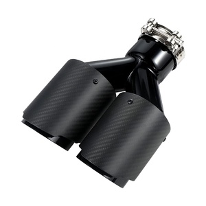 2.5 "Entrée 4" Sortie 9 "Longueur totale Finition enduite de poudre noire Embouts d'échappement universels en acier inoxydable - Product Image 6