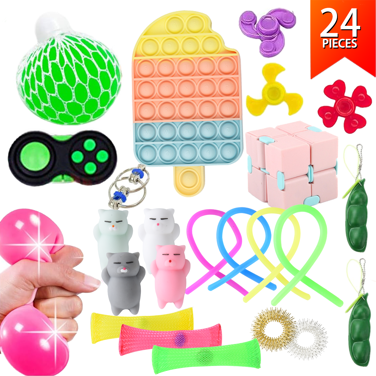 Pack de 24 jouets anti-stress