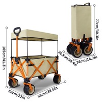 Chariot pliant robuste, chariot pliant portable, chariot utilitaire pliable de grande capacité pour le camping en plein air, la plage