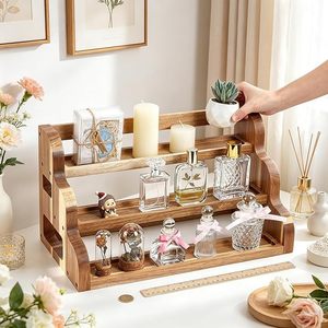 Solid Wood Kitchen Spice Rack 3 Tier Standing <b>Desktop</b> Storage Organizer For Countertop Cabinet Use - Product Image 2