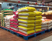 Venta al por mayor suelo de plástico proveedor de paletas 1200*1000 48x40 HDPE anidado 4 vías de entrada tipo de exportación paleta de plástico precios