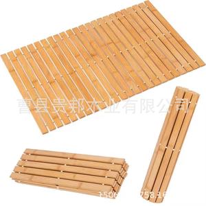 Alfombra de baño de bambú rectangular antideslizante para uso doméstico, alfombra de ducha para ancianos y niños, color sólido, cuidado de lavado a mano - Product Image 1