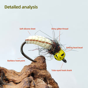 Tête de perle de tungstène <span class=keywords><strong>nymphe</strong></span> humide coulant rapide mouche truite et bar leurres de pêche 10 # lac de rivière - Product Image 3