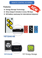 Émetteur RF 433 MHz YET2194se D4, copie de code, rechargeable, longue portée, télécommande sans fil pour porte coulissante de garage