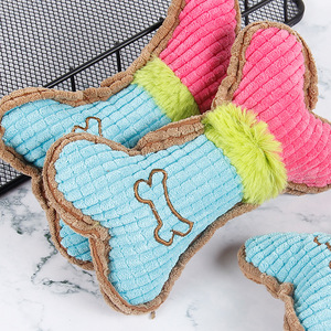 New Arrival Kinghon Plush Dog Chew Toys Bone Design Training <b>Squeaky</b> Interactive Funny Puppy Custom Logo 17*10cm - Product Image 1