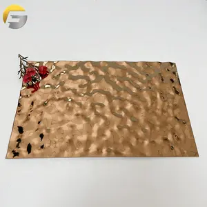 AN148 Water Ripple Rose Gold Metal Panels Mirror Decorative Stainless Steel Sheets For Interior Decoration