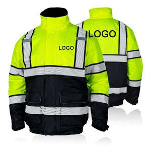 Chaqueta de Seguridad Reflectante de <span class=keywords><strong>Alta</strong></span> <span class=keywords><strong>Visibilidad</strong></span> para Trabajadores de la Construcción Vial, ANSI Clase 3, Resistente, 300D Oxford, Impermeable, para Invierno - Product Image 1