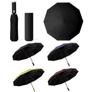 ร่มไฟ LED หรูหรา ขายส่งจากโรงงาน พับได้ 3 ตอน เคลือบสีดำ กันแดด 10K โครงเหล็กคู่ แข็งแรง ทนลม กันฝน - Product Image 1