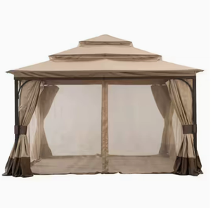 Gazebo de 3 niveles con techo suave de 12x12 pies, toldo exterior con malla y paredes laterales de poliéster, pabellón de jardín con estructura metálica, venta al por mayor - Product Image 4