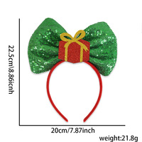 Nouveau serre-tête de Noël avec paillettes, serre-tête à nœud, décoration de fête de Noël pour enfants, grand serre-tête à nœud papillon