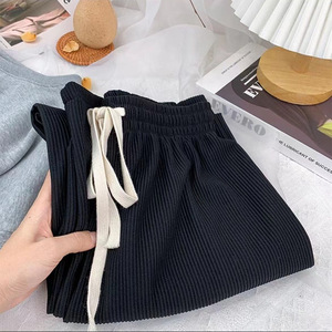<span class=keywords><strong>Pantalones</strong></span> Anchos Holgados para Mujer, <span class=keywords><strong>Pantalones</strong></span> Rectos Elásticos a Rayas, <span class=keywords><strong>Pantalones</strong></span> Largos de Cintura Alta con Cordón, Color Sólido, R1989 - Product Image 5