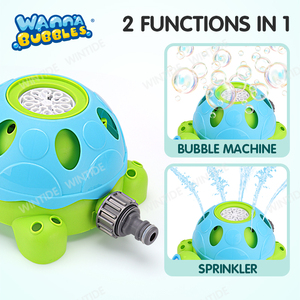 Máquina de Burbujas Automática 2 en 1 WANNA BUBBLES, Lanzador de Agua y Burbujas con Forma de Tortuga, de Plástico, para Niños, Uso en Exteriores - Product Image 4