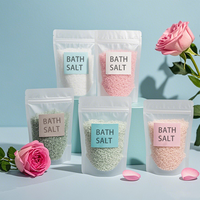 Emballage de pochette pour sel de mer de bain sel de bain personnalisé imprimé numérique en gros en plastique thermoscellable sac debout à fermeture éclair