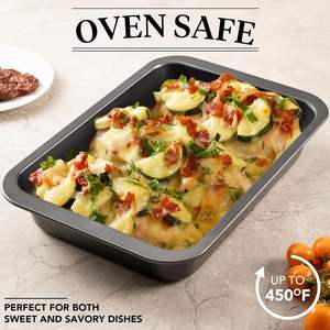 Plaque de cuisson rectangulaire antiadhésive en acier au carbone haute performance pour four, compatible lave-vaisselle, idéale pour les gâteaux - Product Image 4