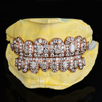 Grillz dentaires personnalisés pour hommes et femmes, avec Moissanite et Diamant de laboratoire (tailles 2, 4, 6, 8, 10), en Argent S925 et plaqué or massif 10K, 18K, 14K