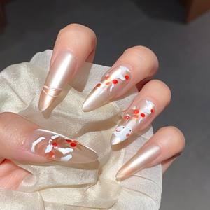 Groothandel 10 stuks Hoge Kwaliteit Franse Elegante Lange Stijl Verlichtende Cat-Eye Handgemaakte Opzetnagels - Product Image 4