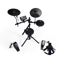 PD Foldable Electronic Drum Instrument Portable Training Kit with Realistic Tone for New Drummers