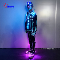 Contrôle de la programmation future Vêtements luminescents en couleur Beaux vêtements pour hommes à la mode Costumes de scène de chanteur Adultes